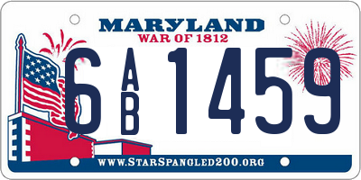 MD license plate 6AB1459