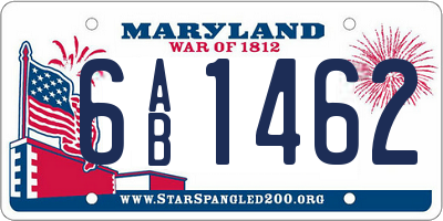 MD license plate 6AB1462