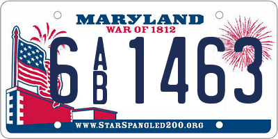 MD license plate 6AB1463