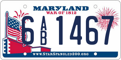 MD license plate 6AB1467