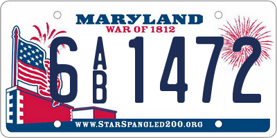 MD license plate 6AB1472