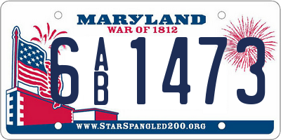 MD license plate 6AB1473