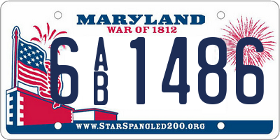MD license plate 6AB1486