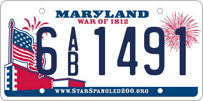 MD license plate 6AB1491