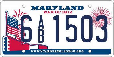 MD license plate 6AB1503
