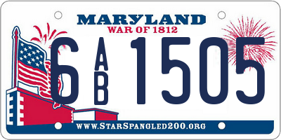 MD license plate 6AB1505