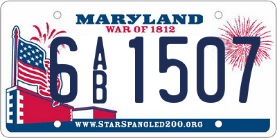 MD license plate 6AB1507