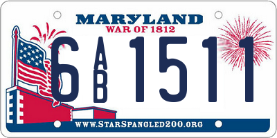 MD license plate 6AB1511