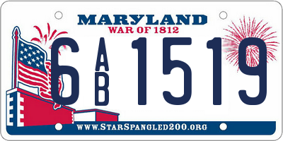 MD license plate 6AB1519