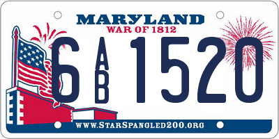 MD license plate 6AB1520