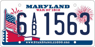 MD license plate 6AB1563