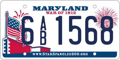 MD license plate 6AB1568