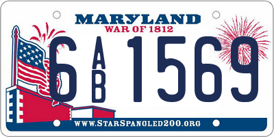 MD license plate 6AB1569