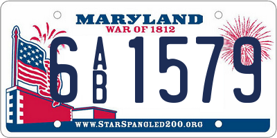 MD license plate 6AB1579