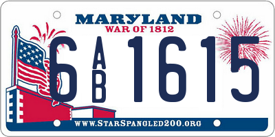 MD license plate 6AB1615
