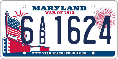 MD license plate 6AB1624