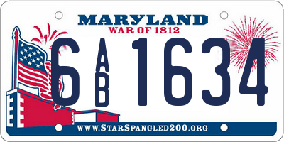 MD license plate 6AB1634
