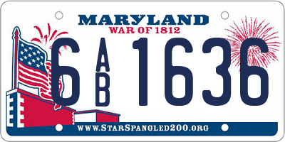 MD license plate 6AB1636