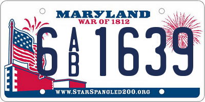 MD license plate 6AB1639