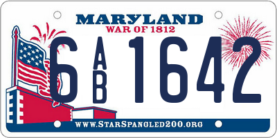 MD license plate 6AB1642