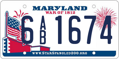 MD license plate 6AB1674