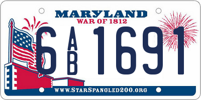 MD license plate 6AB1691