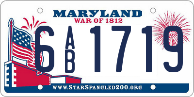 MD license plate 6AB1719