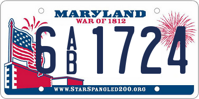 MD license plate 6AB1724