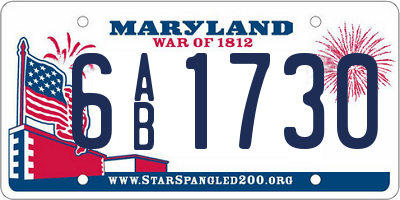 MD license plate 6AB1730