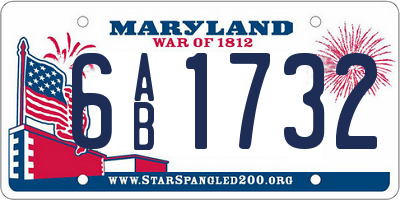 MD license plate 6AB1732