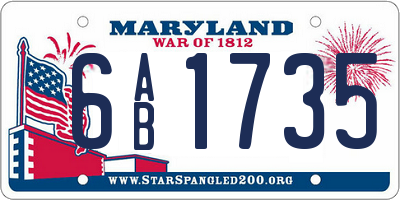 MD license plate 6AB1735