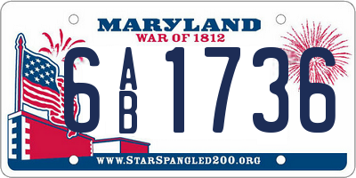 MD license plate 6AB1736