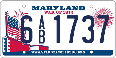 MD license plate 6AB1737