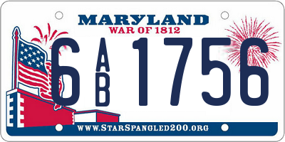 MD license plate 6AB1756