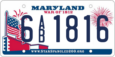 MD license plate 6AB1816