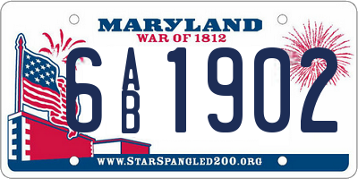 MD license plate 6AB1902