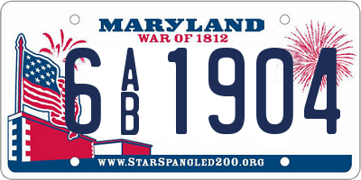 MD license plate 6AB1904