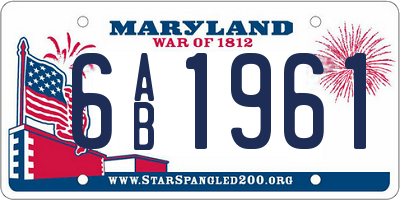 MD license plate 6AB1961
