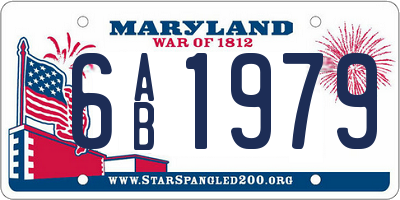 MD license plate 6AB1979
