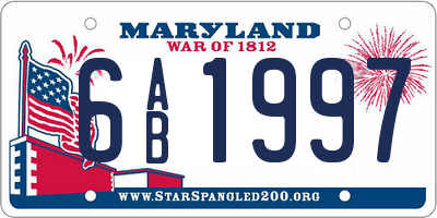 MD license plate 6AB1997