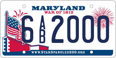 MD license plate 6AB2000