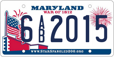 MD license plate 6AB2015