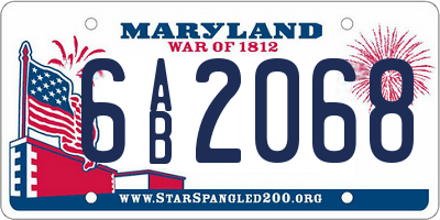 MD license plate 6AB2068