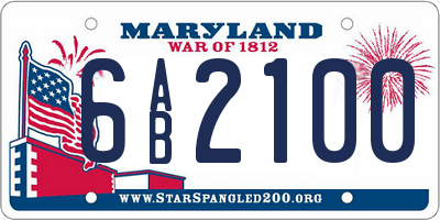MD license plate 6AB2100