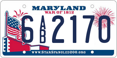 MD license plate 6AB2170