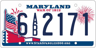 MD license plate 6AB2171