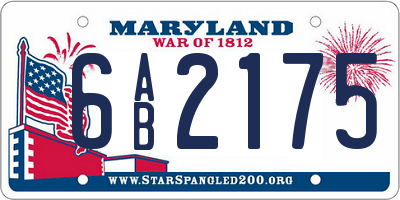 MD license plate 6AB2175