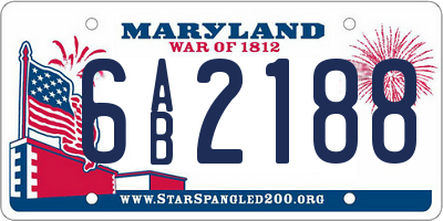 MD license plate 6AB2188