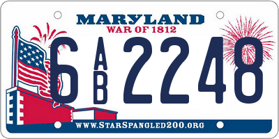 MD license plate 6AB2248