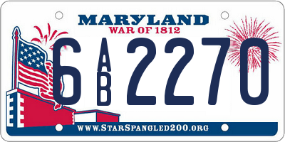 MD license plate 6AB2270